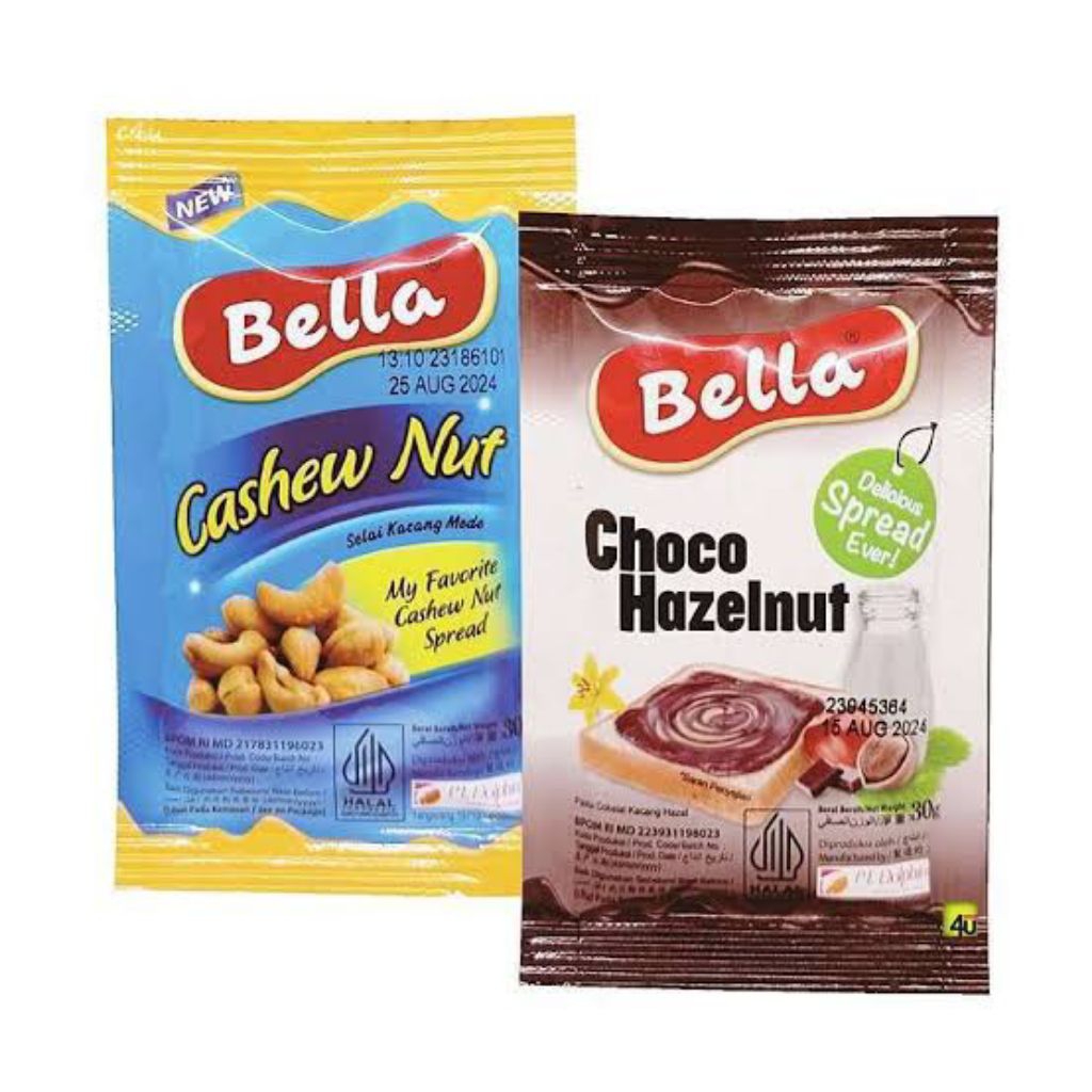 BELLA SELAI KACANG COKELAT COKLAT CASHEW NUT CHOCO HAZELNUT SACHET
