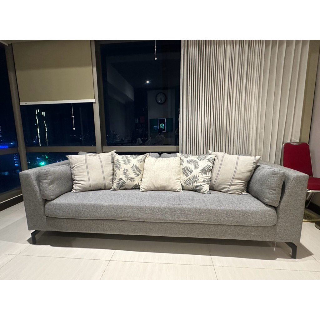 preloved sofa informa 3 seater grey with cushion