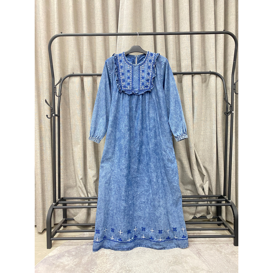 2158 SB Gamis Full Jeans LD115 CM