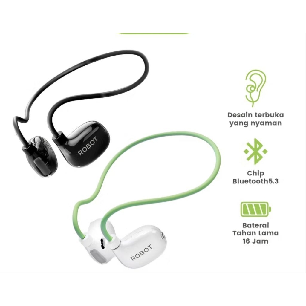 robot sport headphone open run 1 ows / handsfree bluetooth robot ows open run 1 / headset bluetooth 