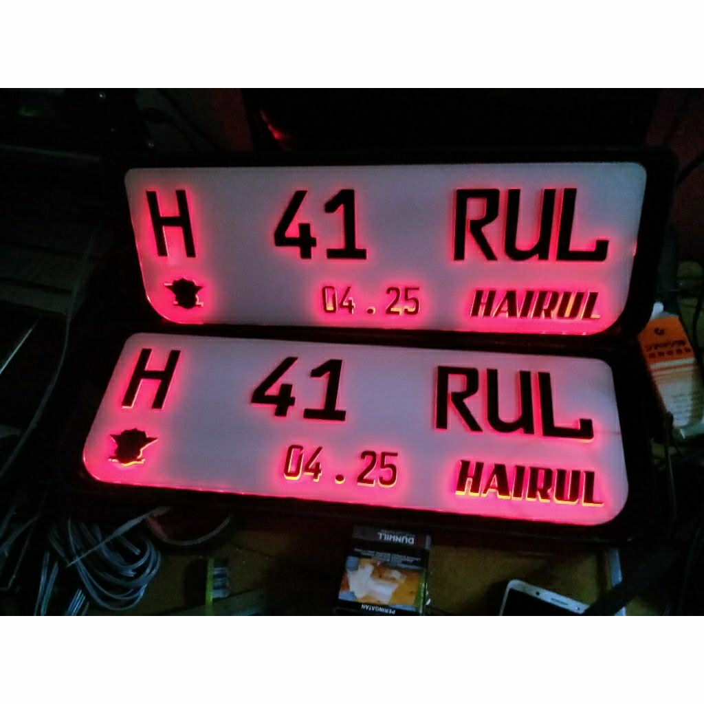Plat Nomor Mobil Akrilik//Plat Mobil Variasi Nyala//Plat Mobil Timbul Nyala//Plat Timbul Mobil//Plat
