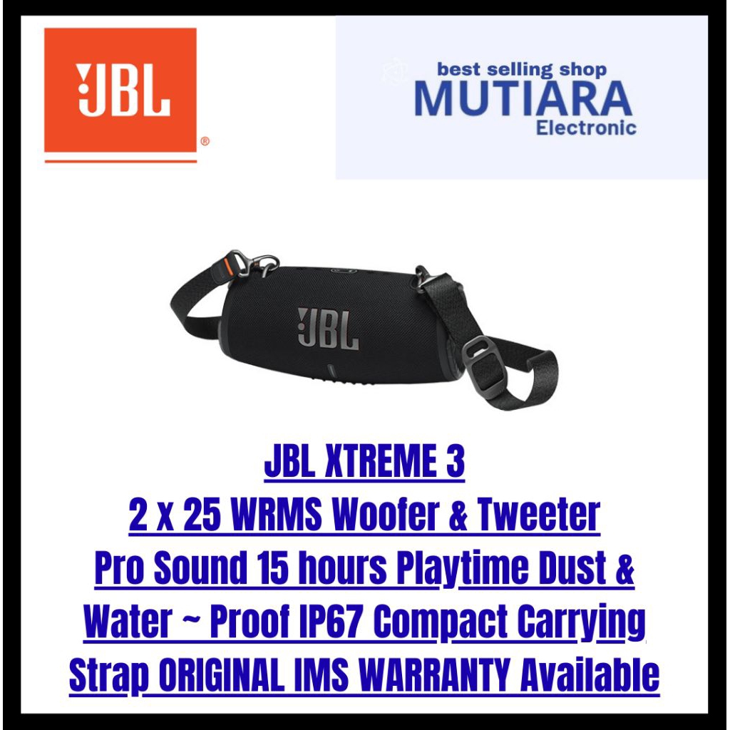 JBL XTREME 3 PORTABLE SPEAKERBLUETOOTH ORIGINAL IMS WARANTY