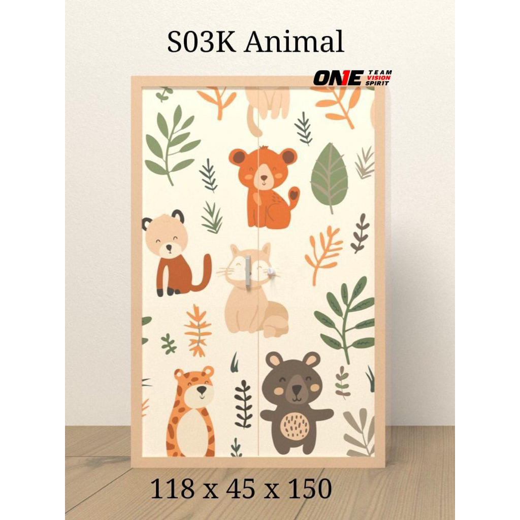 Lemari pakaian anak 2pintu pelat besi sliding Merk Importa