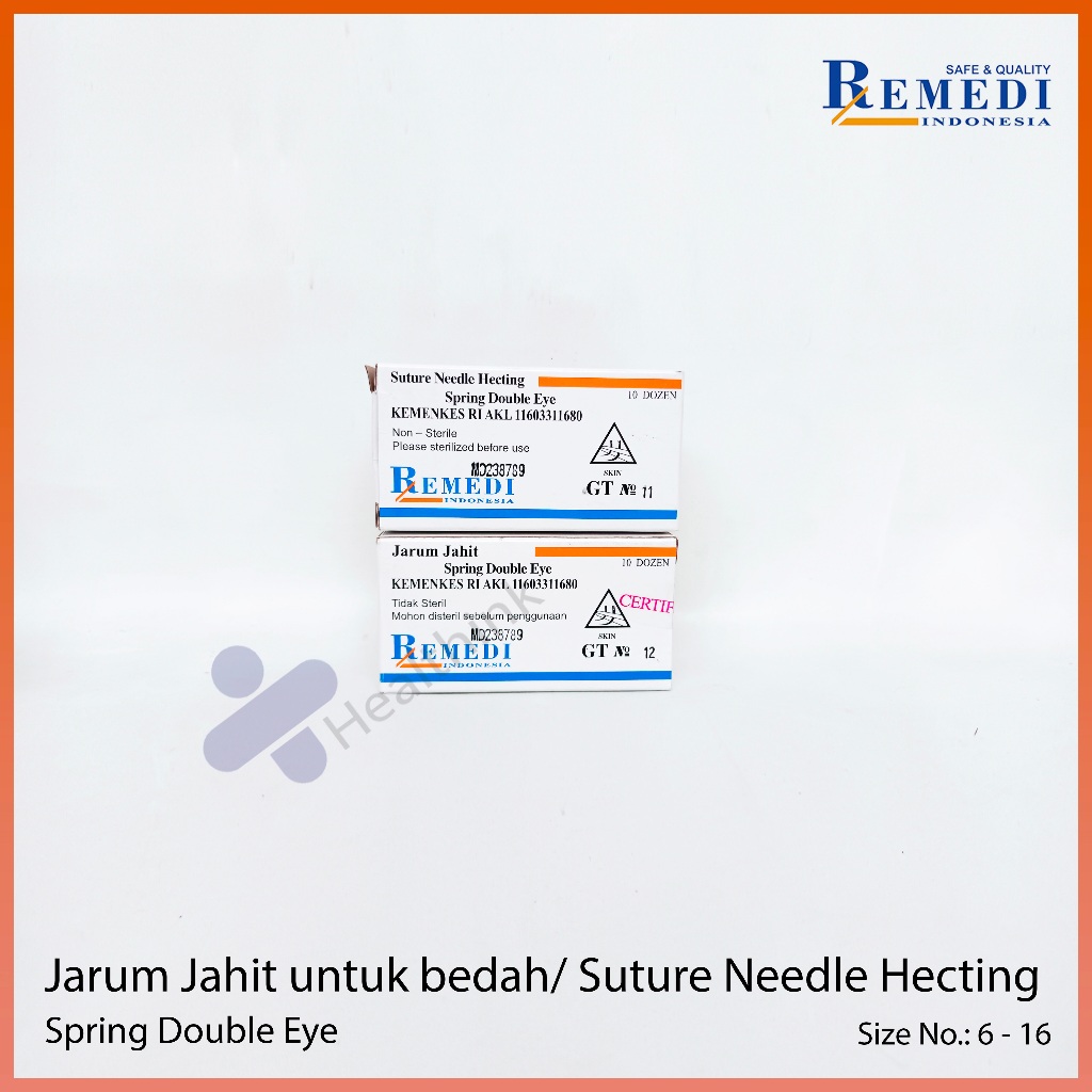 Remedi Needle Hecting GT & GR Suture Needle Per PCS/ Jarum Jahit Kulit & Otot