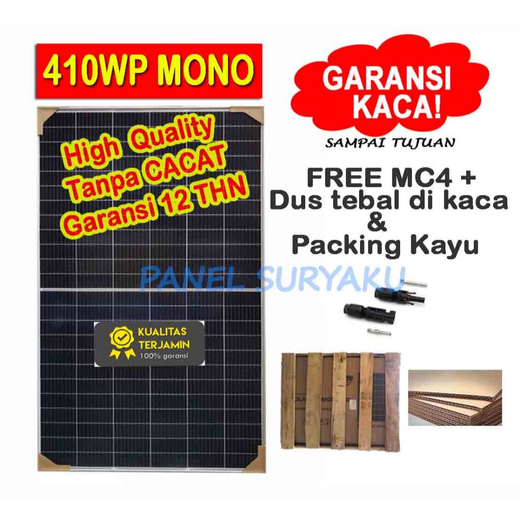 Solar Panel Surya 410wp Mono Solar Cell 410wp Mono HQ FREE MC4