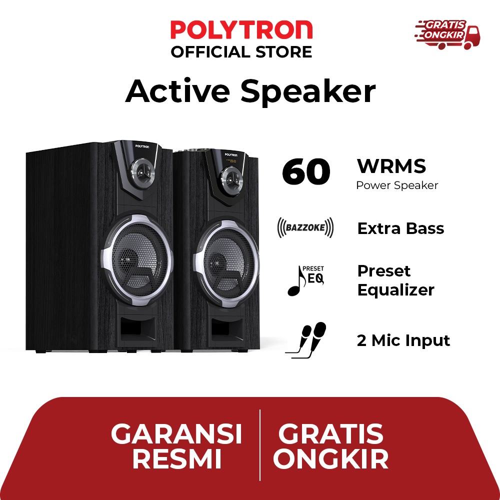 POLYTRON PAS 8F12 Bluetooth Speaker Aktif Karaoke 8 Inch | Polytron Active Speaker PAS-8F12 Super Ba