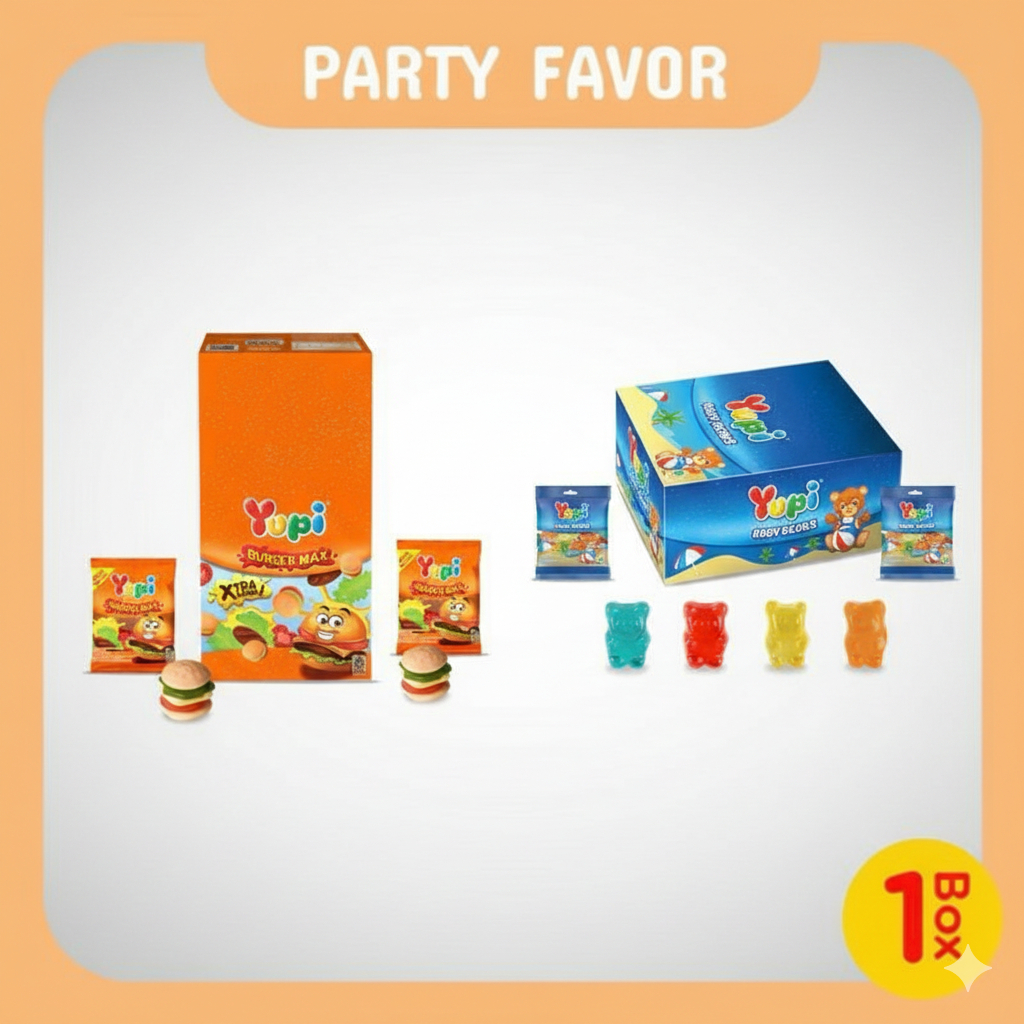 YUPI PERMEN GUMMY KENYAL MANIS ISI 12pcs - JAJANAN KESUKAAN ANAK BANYAK RASA HARGA 1 BOX TERMURAH