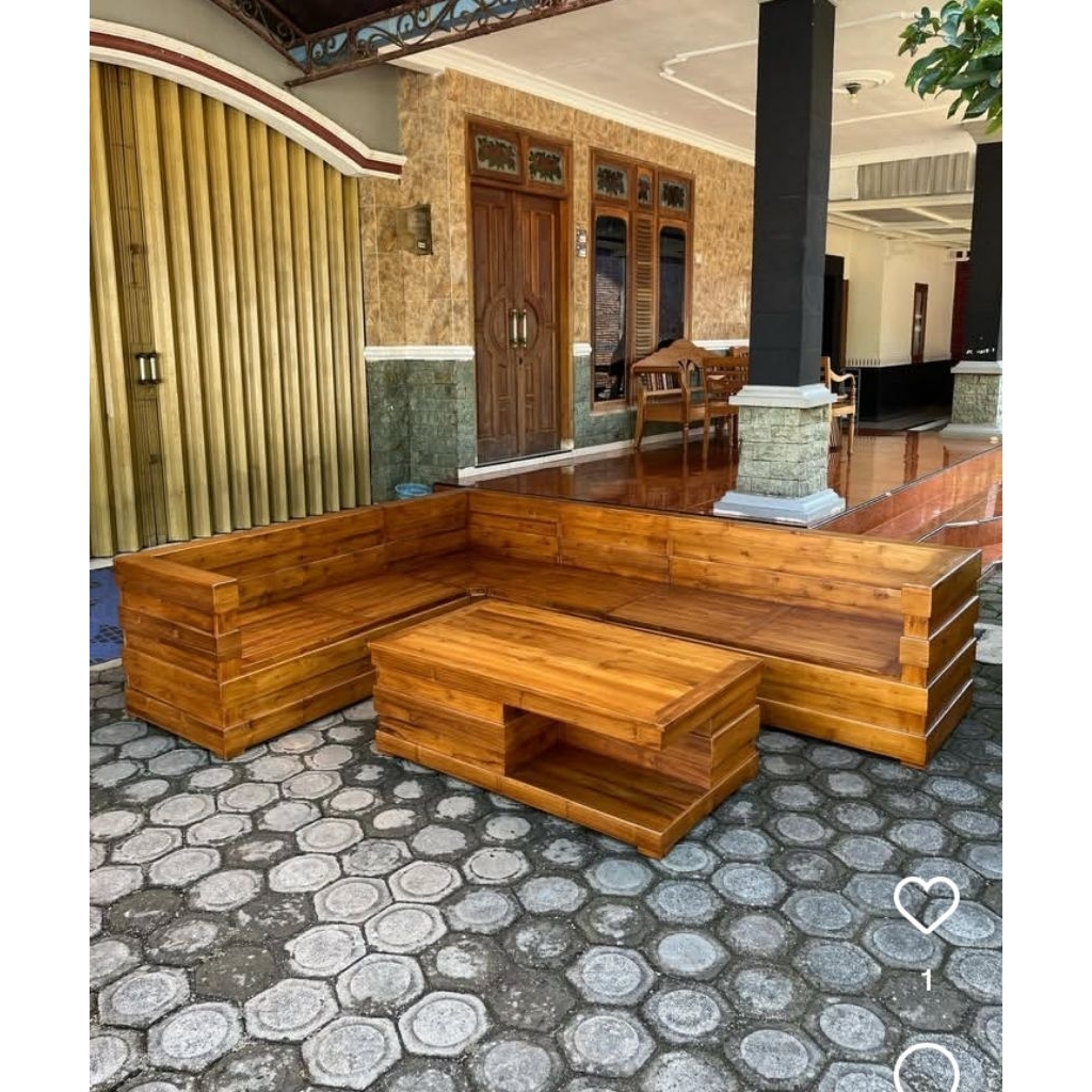 Kursi Tamu Sudut Jati Kursi Sudut Minimalis kayu Jati Kursi Sudut Jati