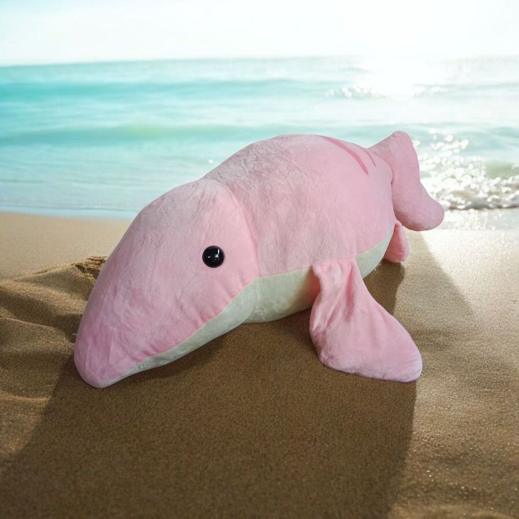 Boneka Mosasaurus Pink Jumbo Amuse dinosaurus set hadiah