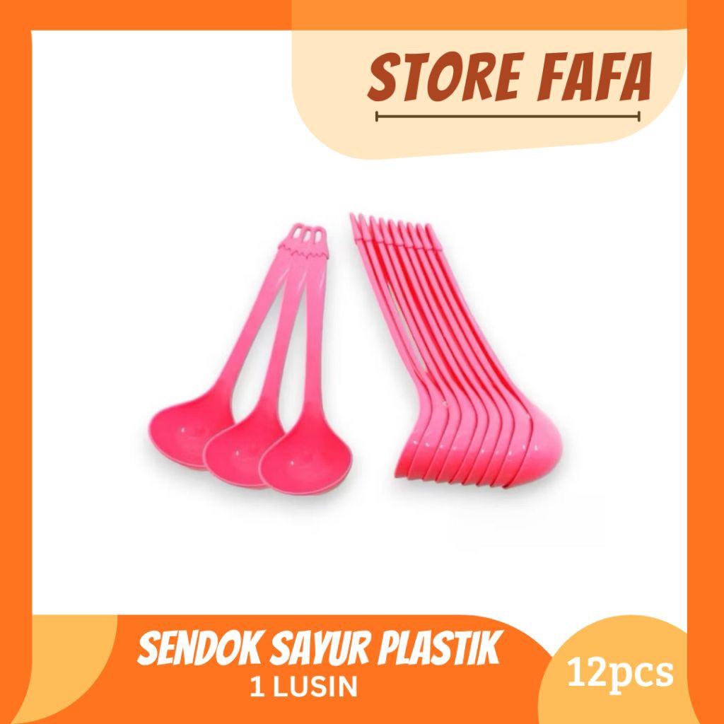 sendok sayur  Lusinan (12Pcs) Sendok Sayur Plastik SS 148 Golden Lemon