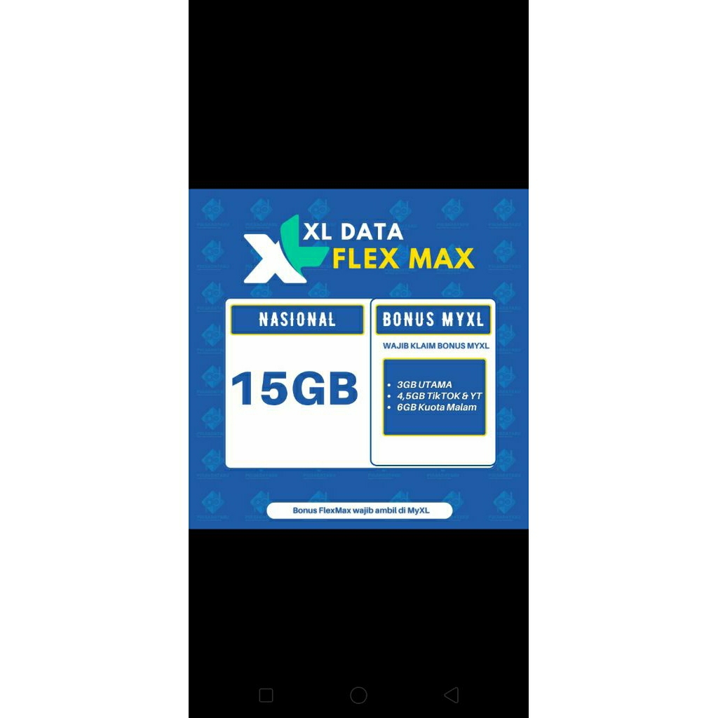 paket data XL kuota 15 gb kuota utama
