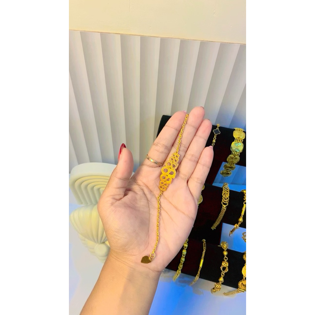 gelang kristal modelan emas