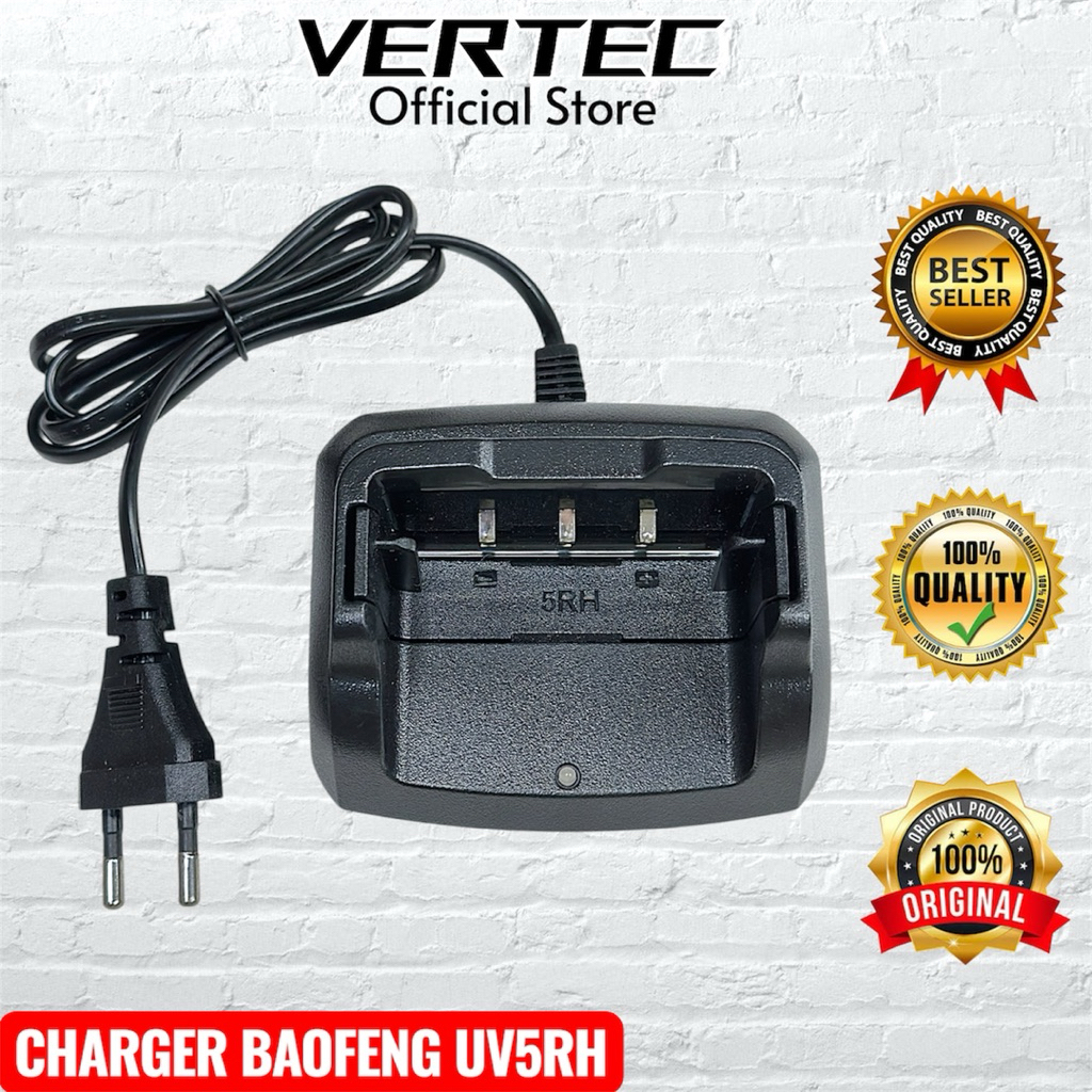 Charger HT Baofeng UVK5 Plus UV5RH Original Asli Compatible Vertec UV-K5Plus Kinnota UVK5Plus UV-K5 