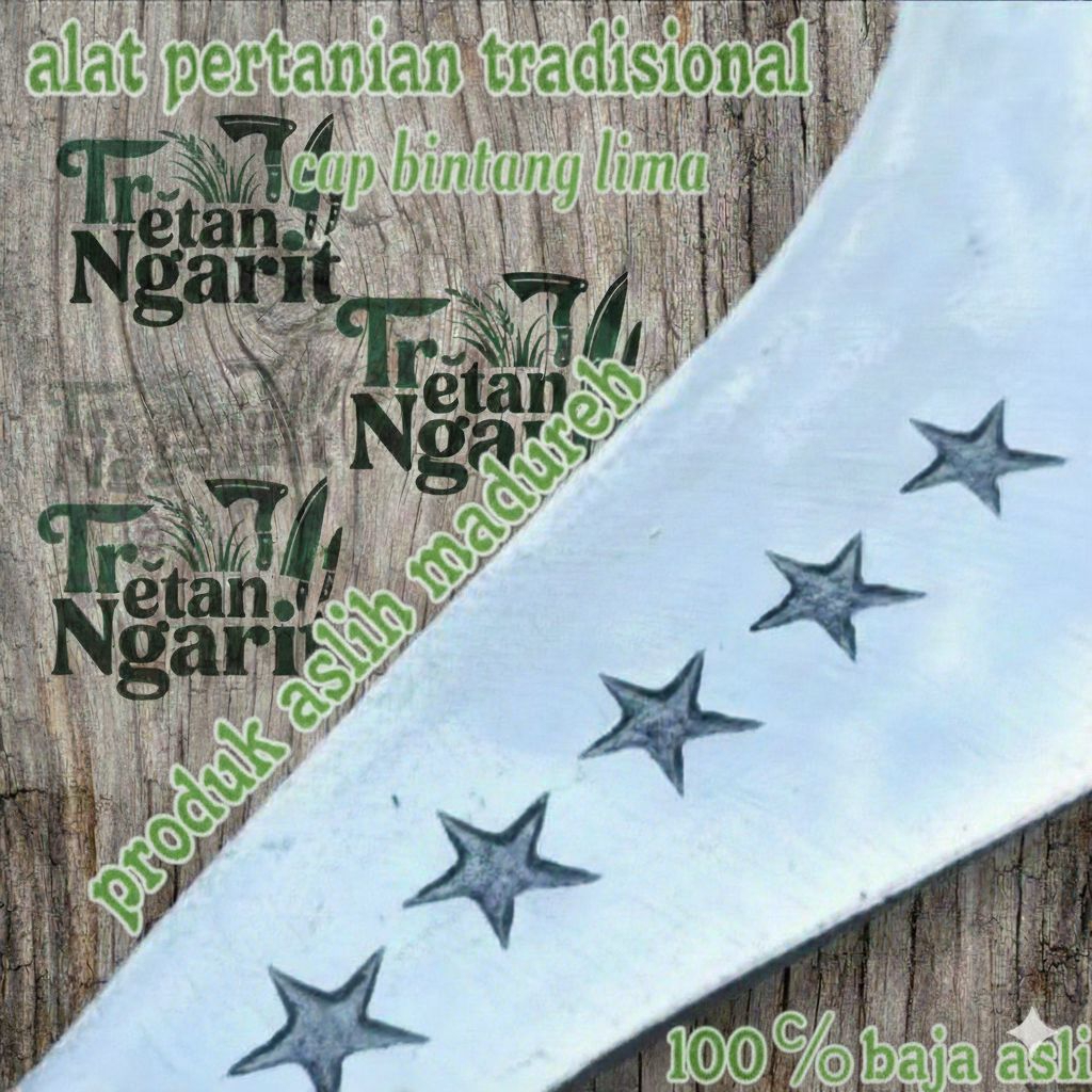 1psc Arit kebun 100% Full baja per Asli