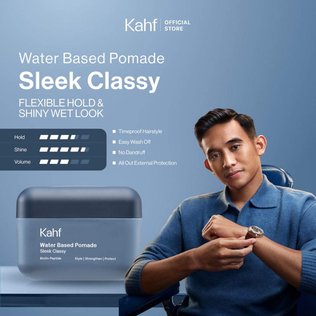 Kahf Sleek Classy Water Based Pomade -12h Strong Hair Styling Product - Easy Wash Easy Application -