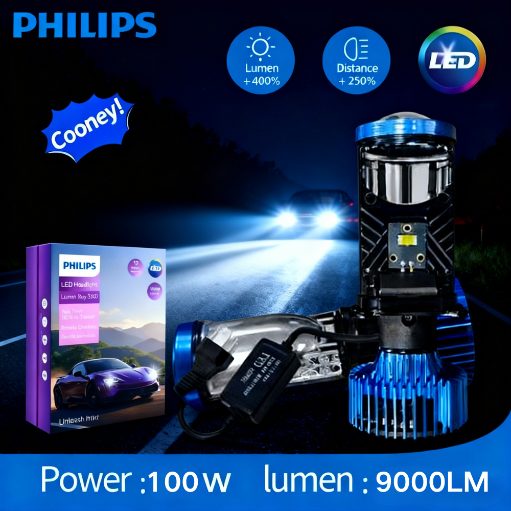 ( Garansi 12bulan  ) Lampu Depan LED Philips PHILIPS Toyota Asli 100W /150w H4 H7 H11  Lampu Putih 6