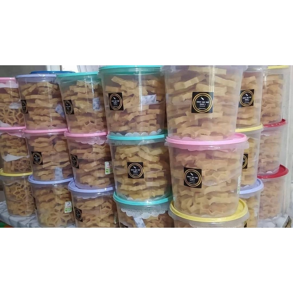kembang goyang wijen / kembang seroja, bonus toples 5 liter