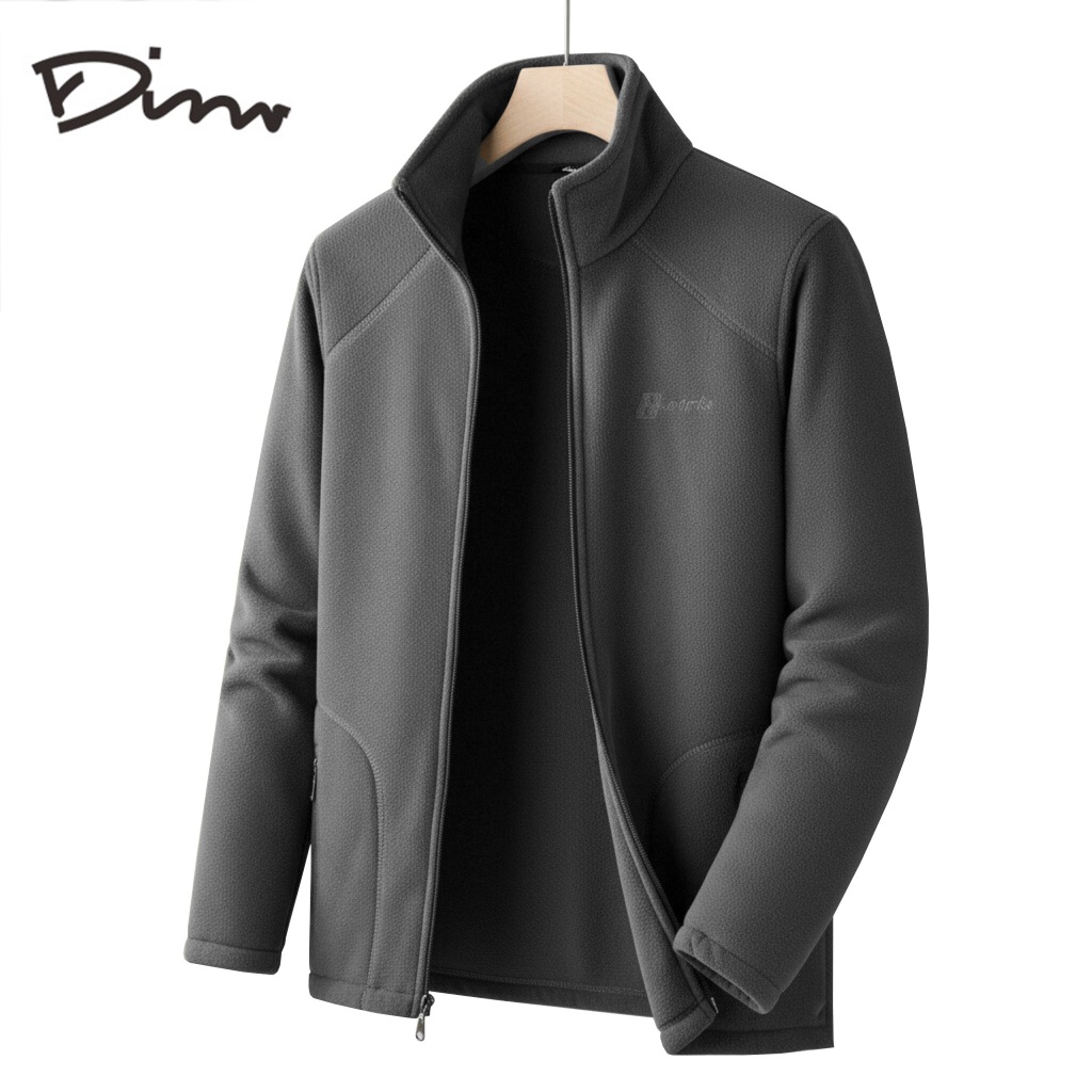 Dinn Jaket Pria Leher Berdiri Lengan Panjang Casual Korean Style Tebal Corduroy Zipper Jaket Outer O