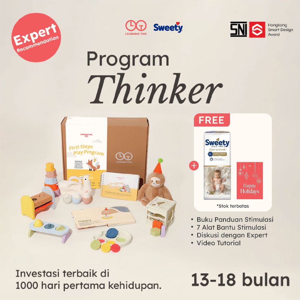 Learning Time-Program Thinker- Mainan stimulasi 13 sd 18 bulan/ Mainan edukasi anak 1 tahun/ Mainan 