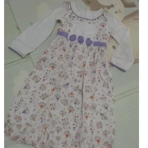preloved gamis anak putih ungu