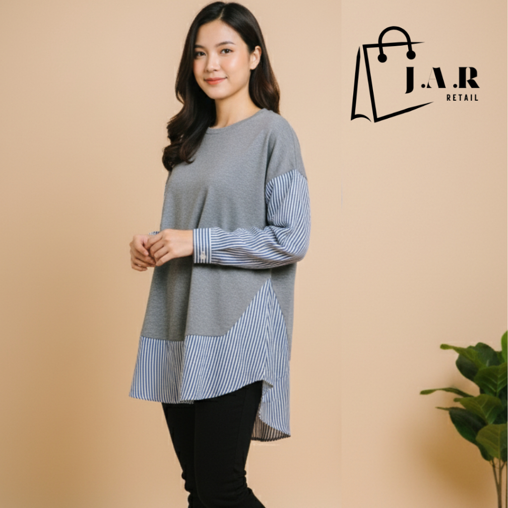 JAR Retail - Zanzea Blouse Kombinasi Premium Impor, Nyaman dan Lembut