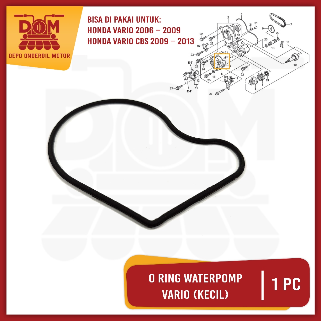 Oring Water Pomp VARIO KARBU (PSP) O Ring Karet Sil Seal Pompa Air Radiator Vario Techno 110 Lama