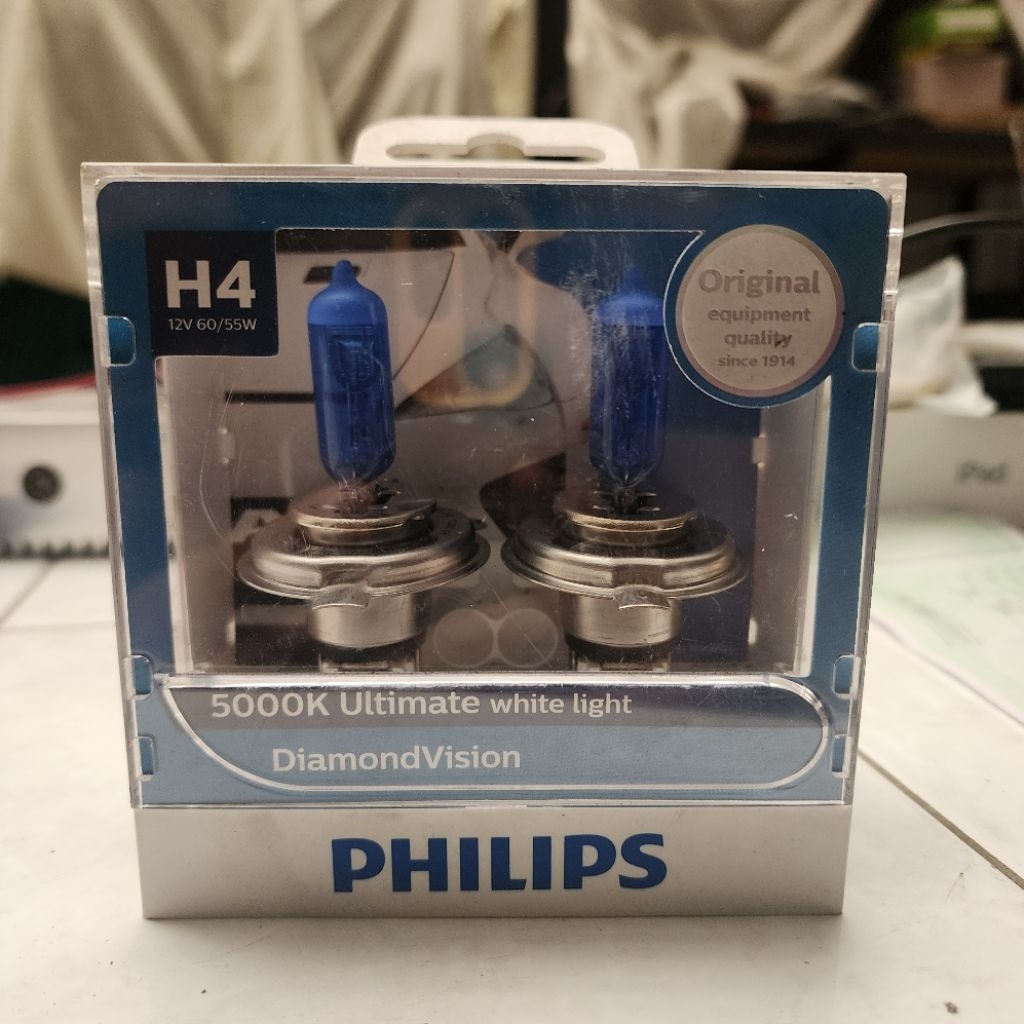 Bohlam Philips H4 Diamond Vision 5000K 12V Bohlam Halogen Philips H4