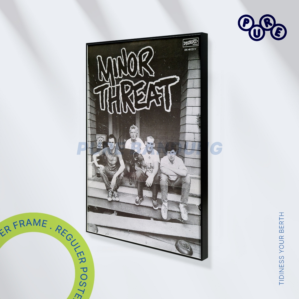 PURE BANDUNG – Minor Threat Poster Hardcore Punk Band Black White Vintage | Poster Musik Aesthetic W