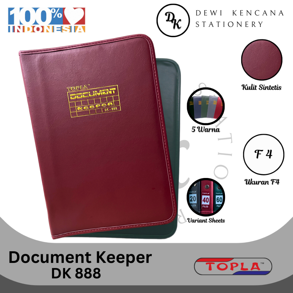 Map Document Keeper F4 (Folio)/ Map Ijazah Dokumen Resleting Anti Air  TOPLA DK-888