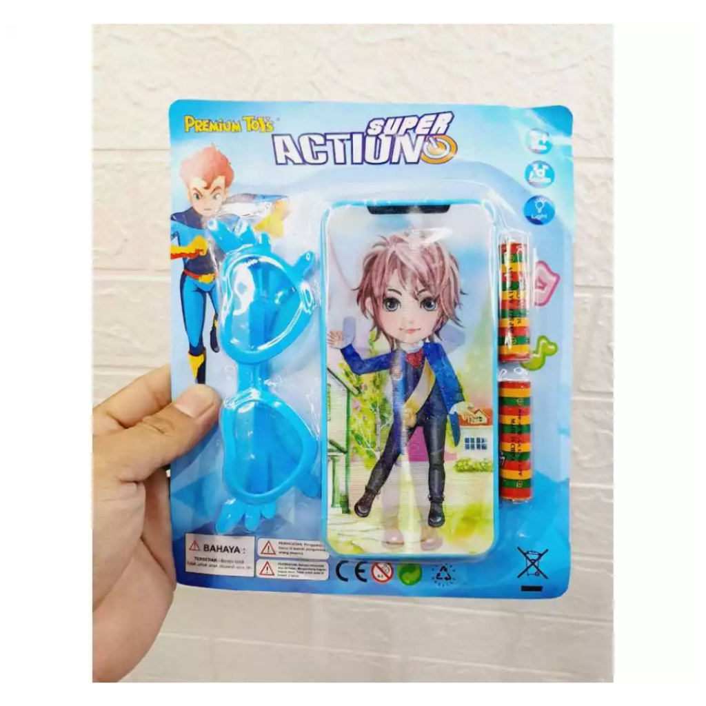 Mainan Anak HP Bersuara Handphone Dan Kacamata Set Bonus Baterai Berkarakter 3 Dimensi Terbaru SNI