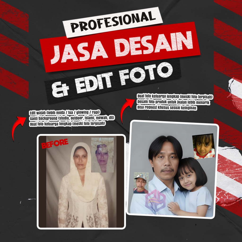 Jasa Edit Foto AI | Ganti Background | Foto Keluarga | Foto Produk