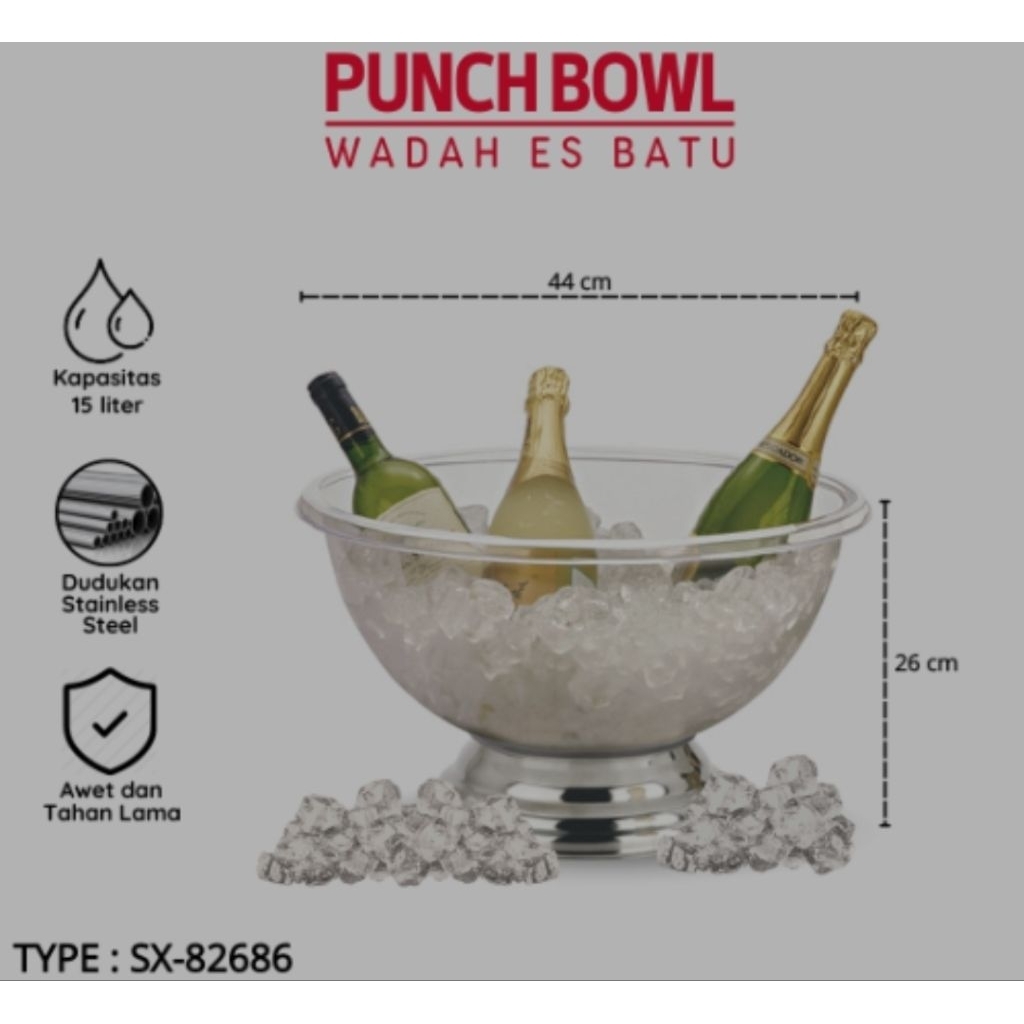 sunnex punch bowl akrilik es buah wadah