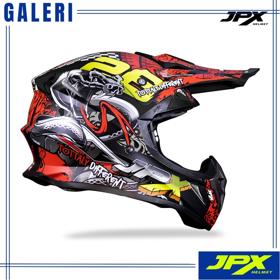 Helm JPX Fox1 - X16 - SNAKE - Cross - Full Face - Galery JPX Surabaya