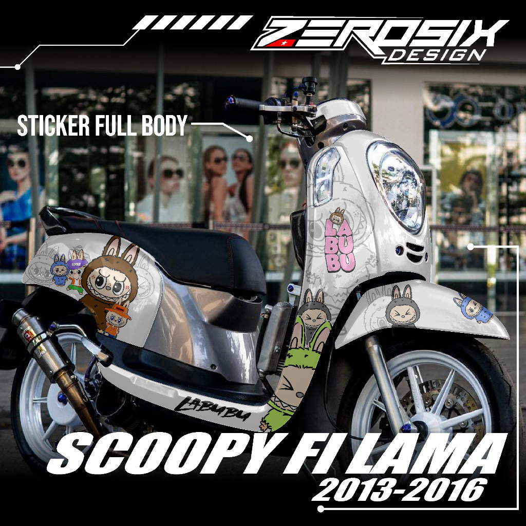 Decal Stiker Scoopy Fi Lama 2013 2014 2015 2016 Full Body - Sticker Scoopy Variasi Motif Labubu