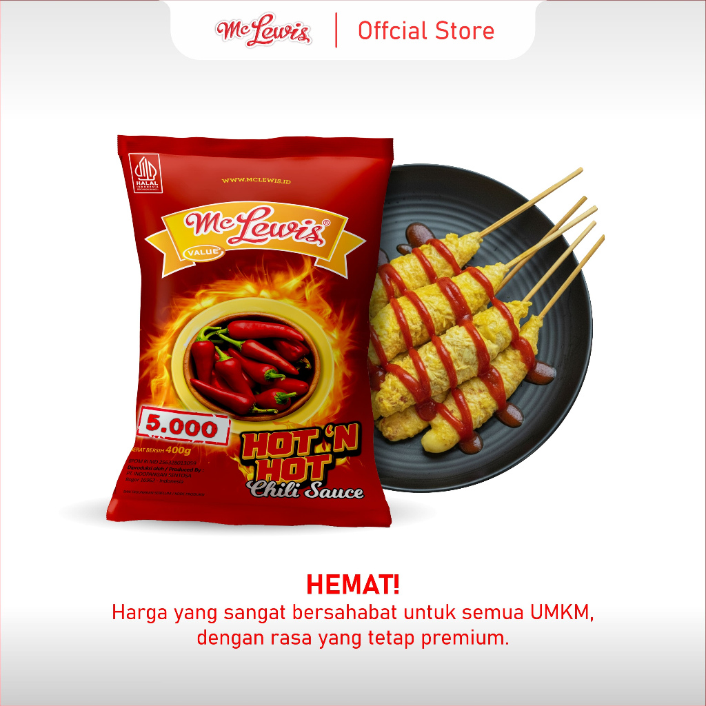 Mc Lewis Hot n Hot Chilli Sauce 400gr