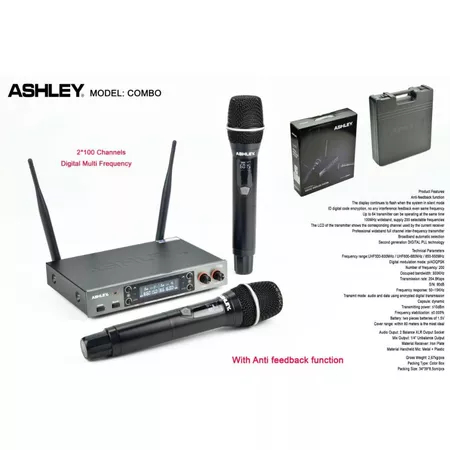 Mic Wireless Ashley Combo Original Ashley Combo Gratis Koper / Hardcase