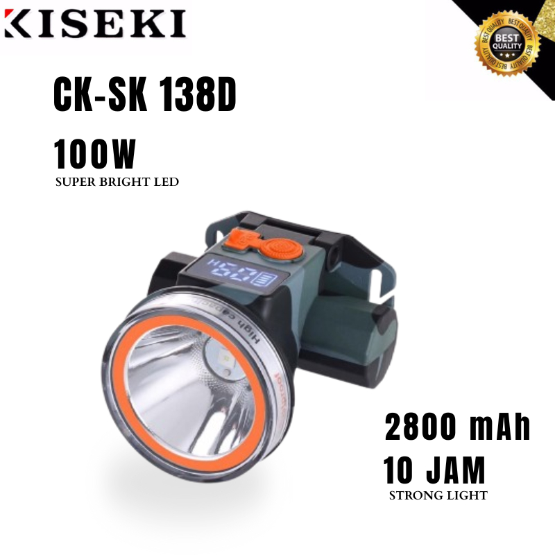 Kiseki Senter Kepala CK-SK138D/CK-SK158/CK-SK176/CK-SK288D/CK-SK388D Senter Kepala Cahaya Putih Sent