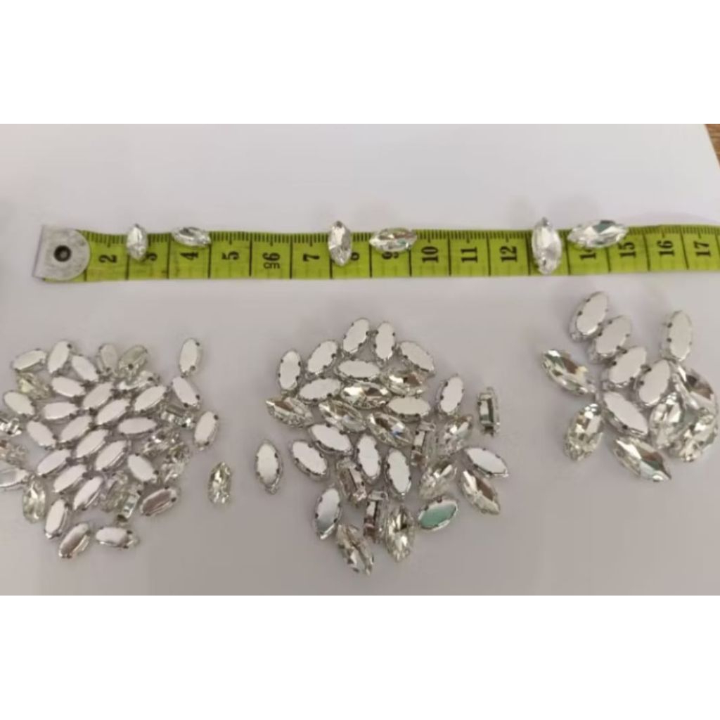 (GROSIR) PAYET DIAMOND CANGKANG SAMPAN KACA 5X10mm 1 PACK (-+500Pcs)