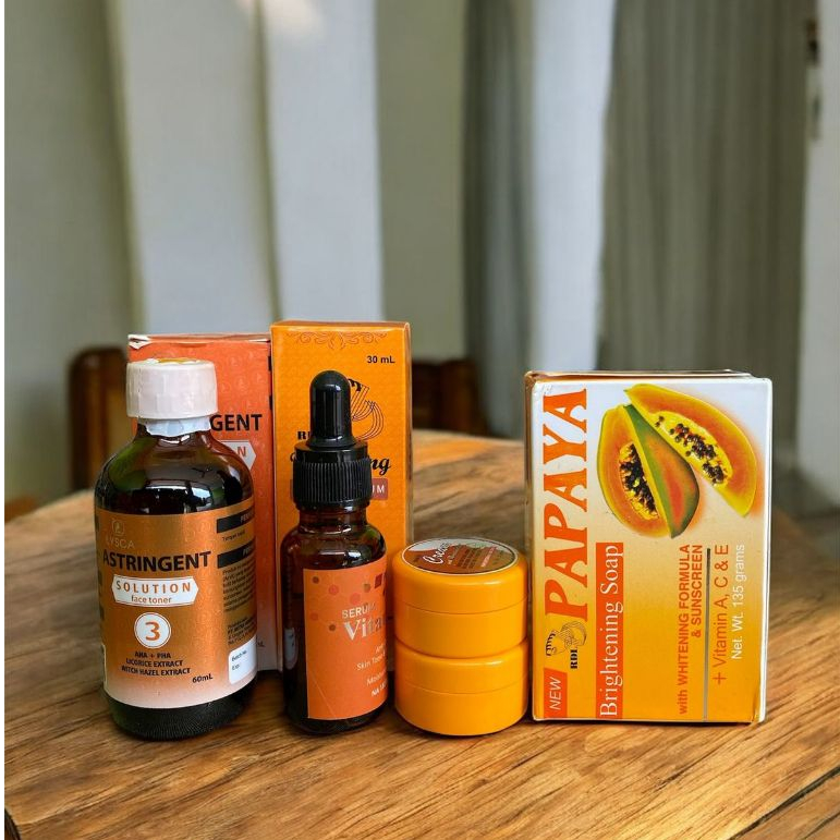 PAKET VIRAL RDL ORI 5 IN 1SERUM WHITENING VIT C+SABUN PAPAYA BRIGHTENING+CREAM WHITENING + TONER N03