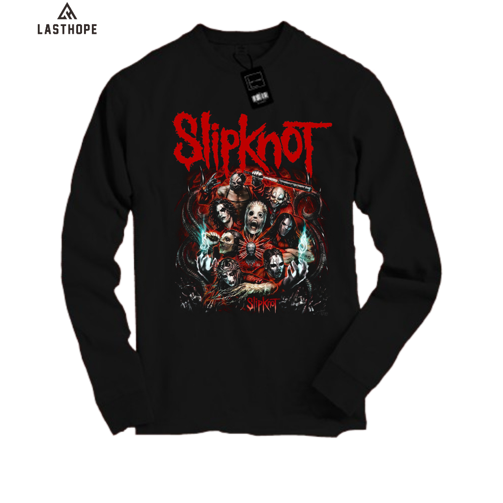 Kaos Band SLIPKNOT Baju Band Lengan Panjang Unisex Bigsize