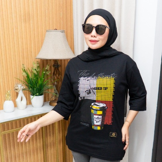 Oversize Kaos Wanita / Baju Atasan Wanita / Tshirt Oversize Wanita Model HIjab Style / Kaos Cewek Le