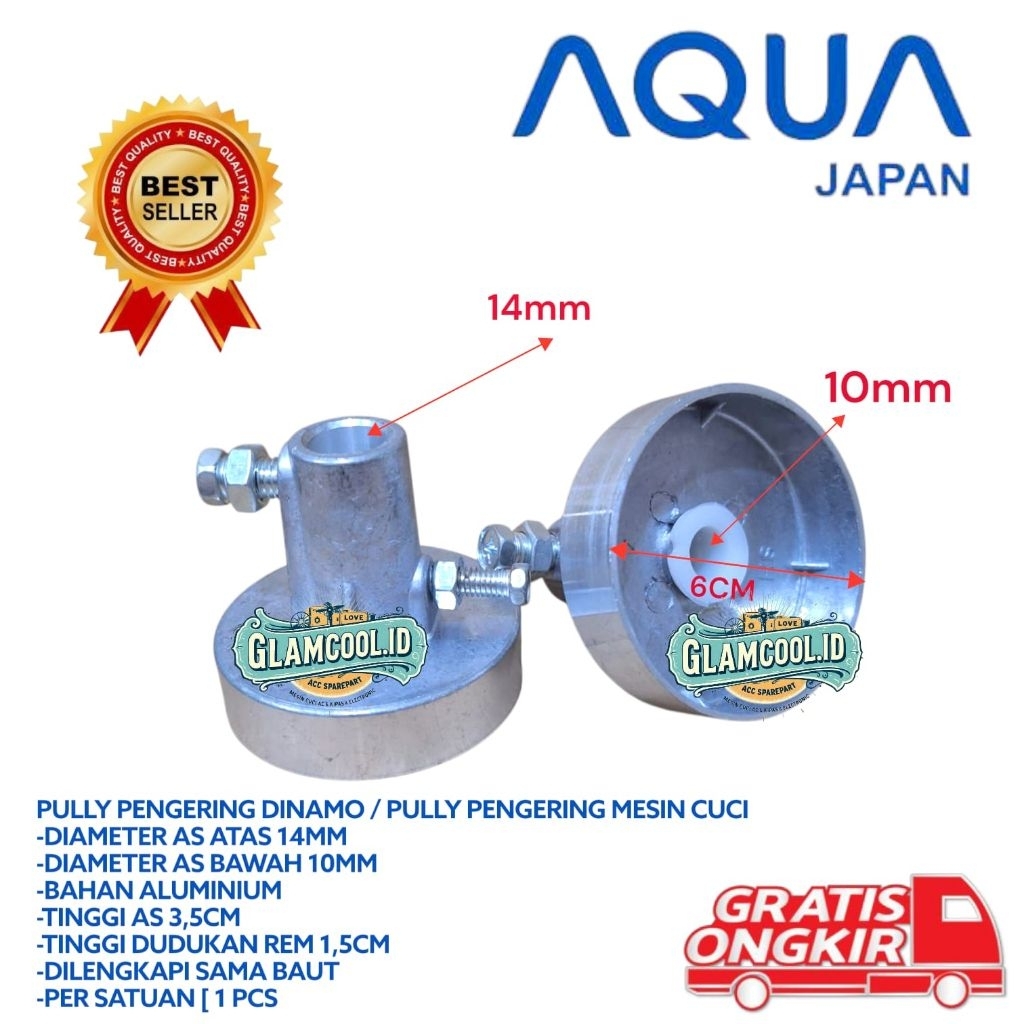 PULLY DINAMO SPIN PENGERINH MESIN CUCI AQUA 2 TABUNG - PULLY PENGERING