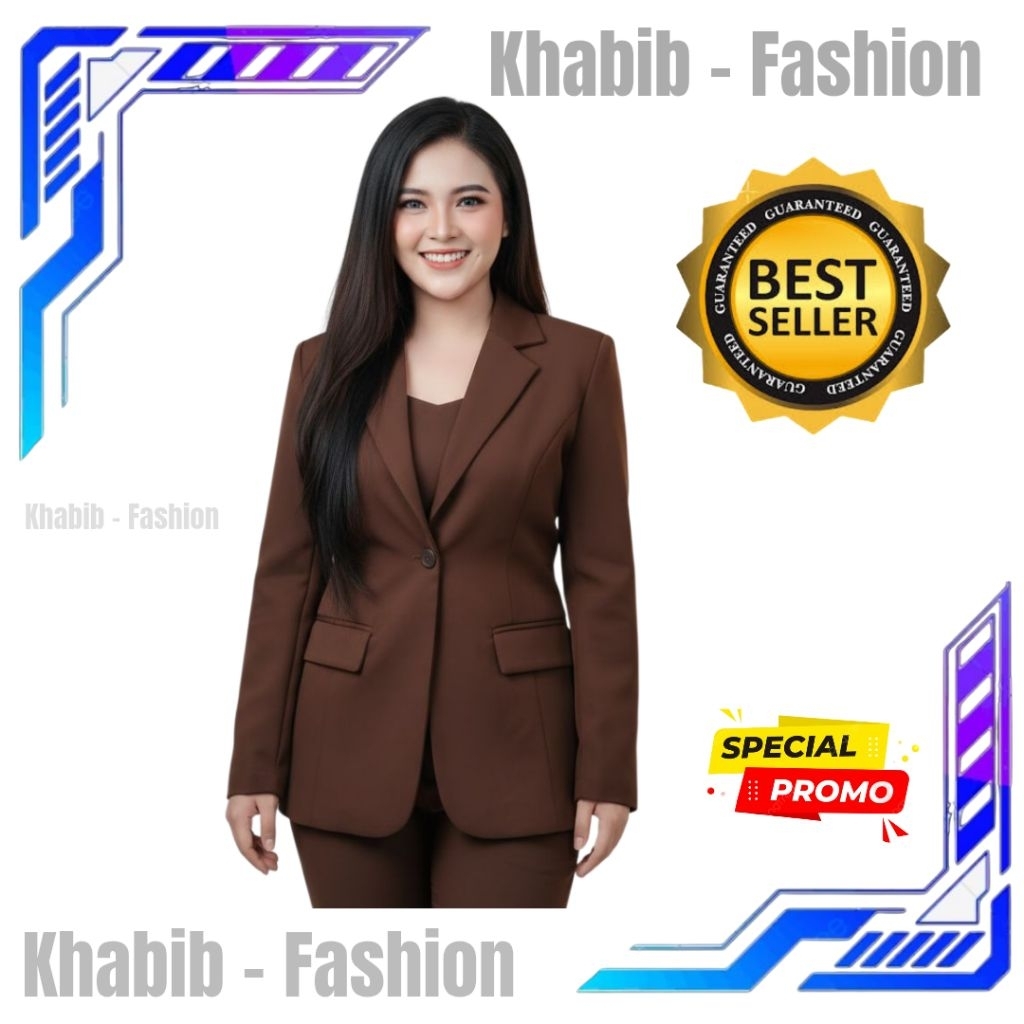 JAS FORMAL / JAS RESMI / JAS ALMAMATER / JAS WISUDA / JAS BLAZER WANITA WARNA COKLAT TUA TERBARU