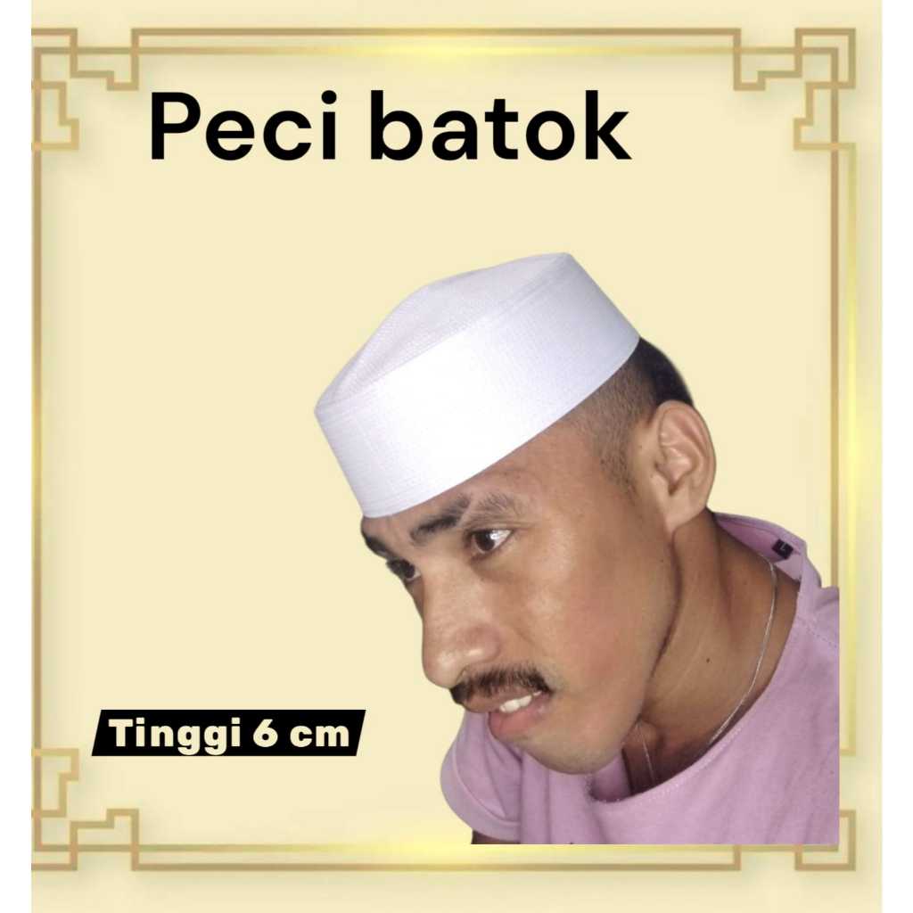 Promo Peci Kopiah Batok Dewasa Anak Peci Habib bahar bin Smith - Putih tinggi 6 cm