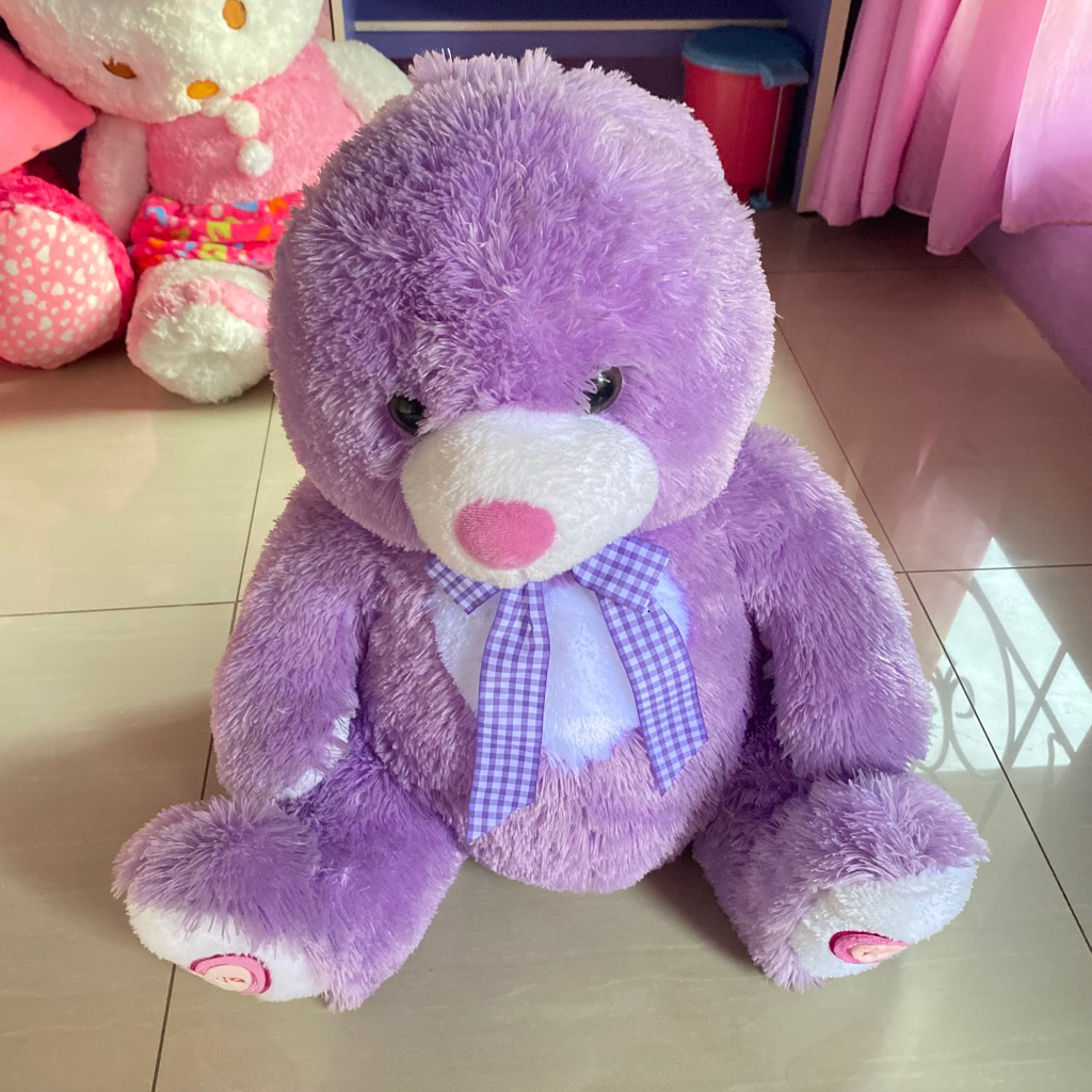 BONEKA KARAKTER TEDDY BEAR UNGU JUMBO