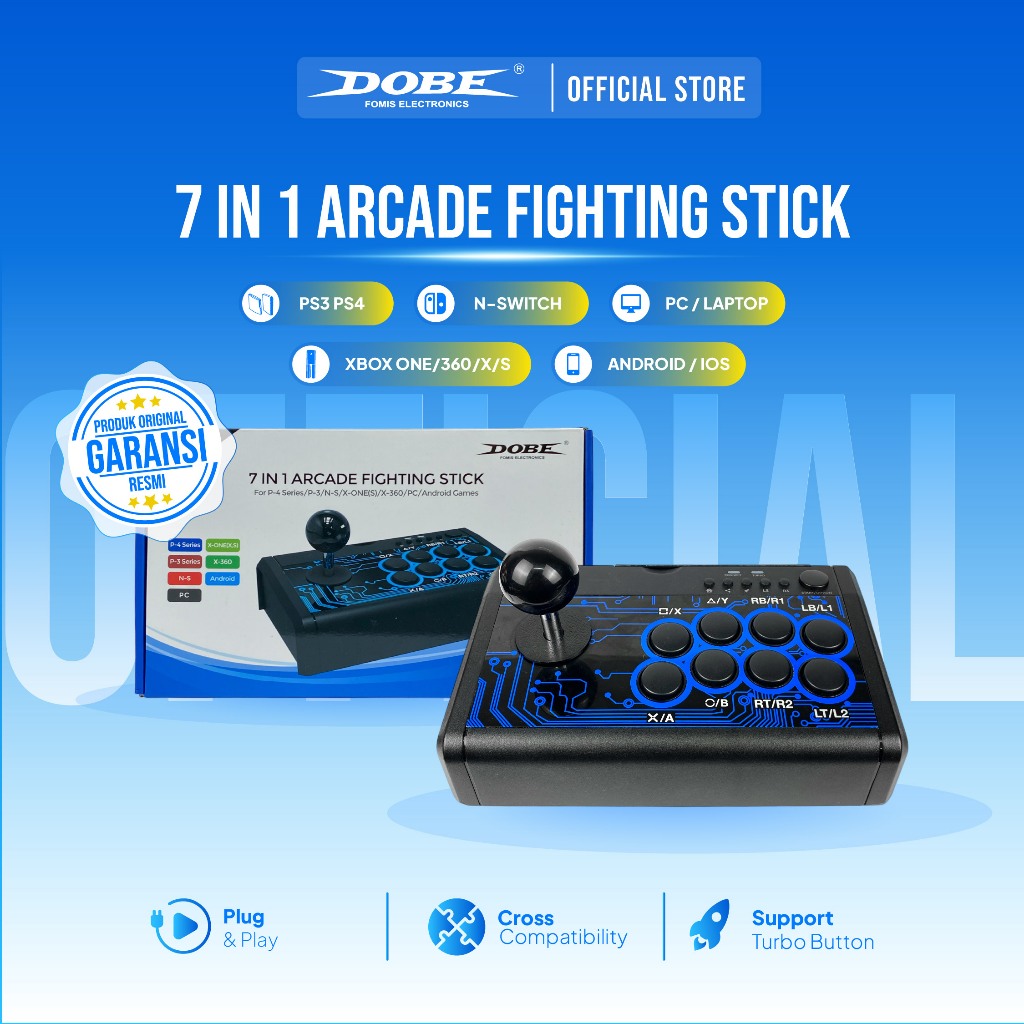 Dobe 7-in-1 Arcade Fighting Stick For PS4 Pro (TP4-1886) – Official Indonesia