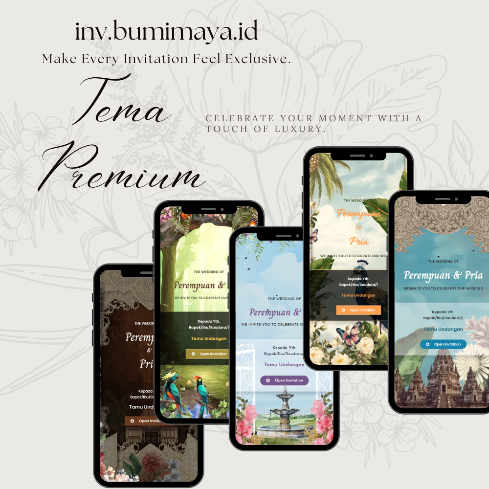Undangan Nikah Online Website Tema Animasi Gerak Premium Luxury Adat Sunda Minang Jawa Bali Motion |