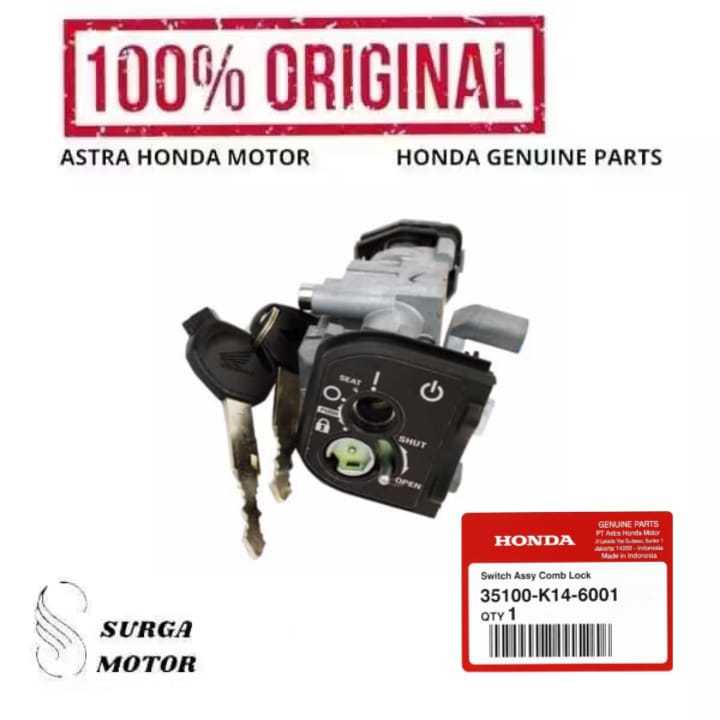 Set Kunci Motor Honda BeAT K1A Scoopy eSP K2F 35100K1AN01 35100-K1A-N01 Switch Assy Comb Lock ori or