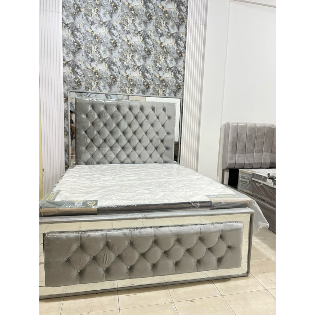 Divan sandaran springbed Premium list kaca