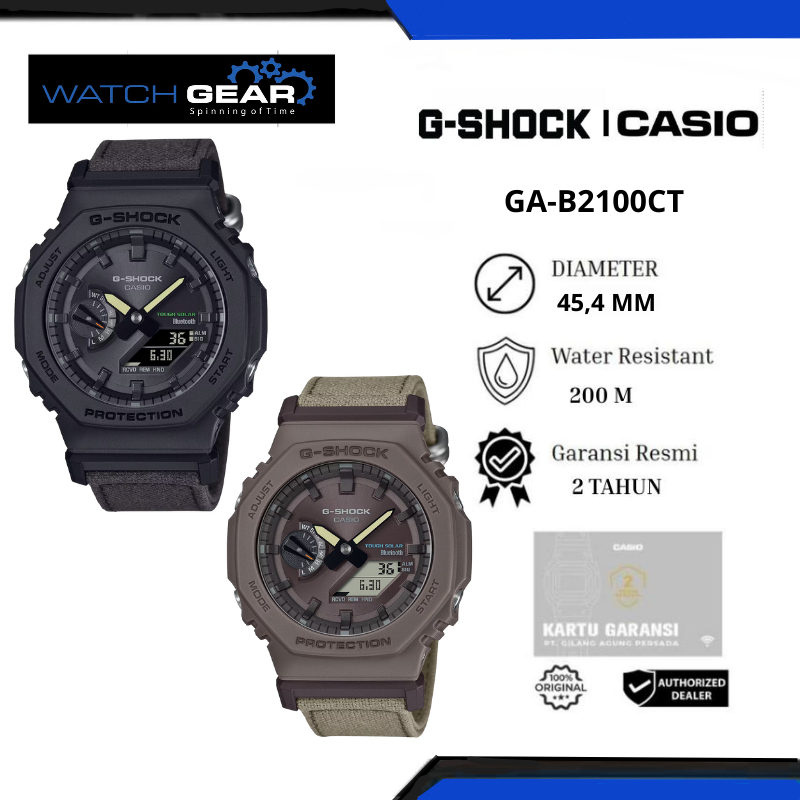 Casio Jam Tangan Pria G-Shock GA-B2100CT ORIGINAL Tahan Guncangan & Water Resistant 200M dengan Stop